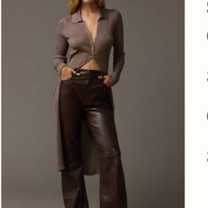 Anthropologie Shimmering Bronze Knit Top